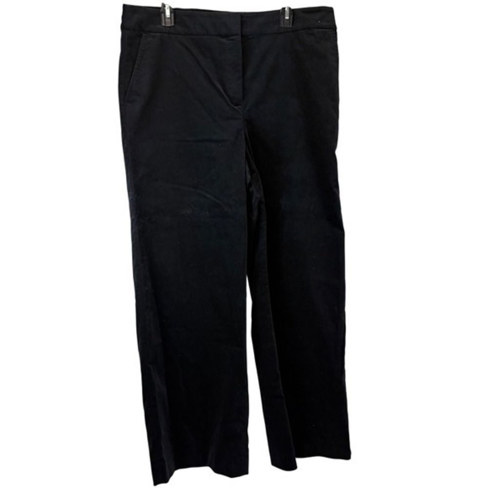 Talbots Womens 16 Black Velveteen Pants Wide Leg Dressy Holiday‎ Elegant
